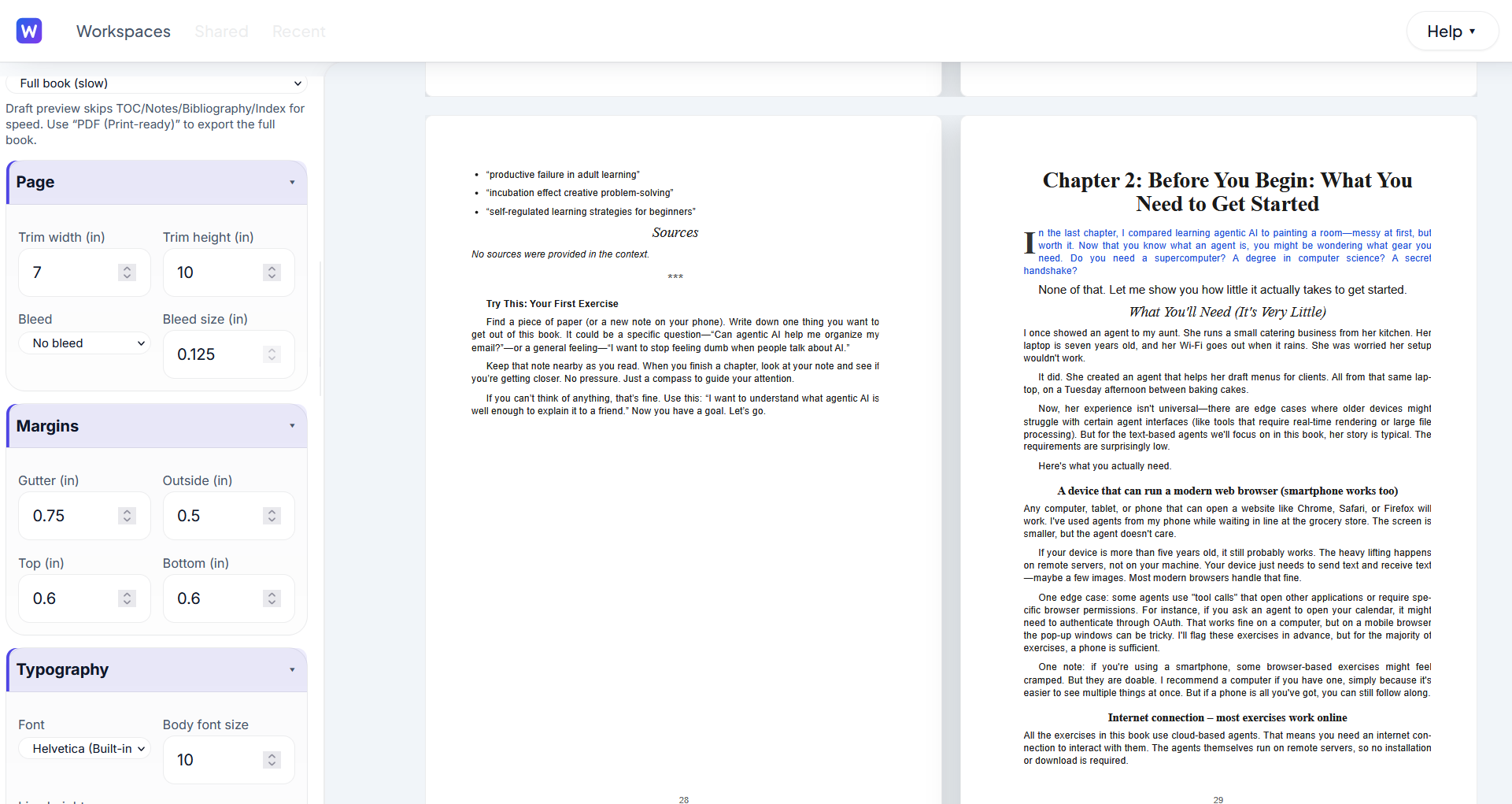 Book preview hub